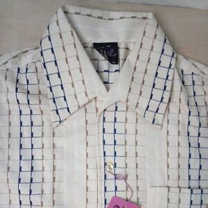 NWT Deadstock Vintage Joel Cal Prest Polyester Disco Shirt Short Sleeve